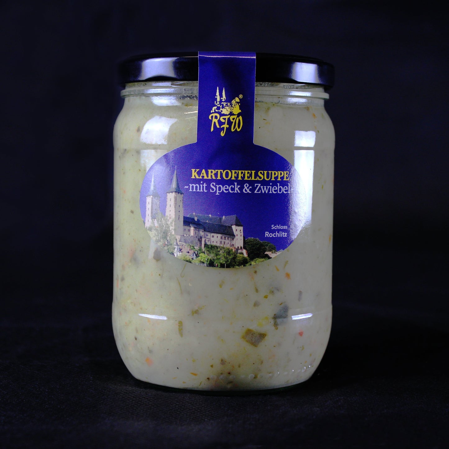 Hausgemachte Kartoffelsuppe im Glas der RFW Rochlitz