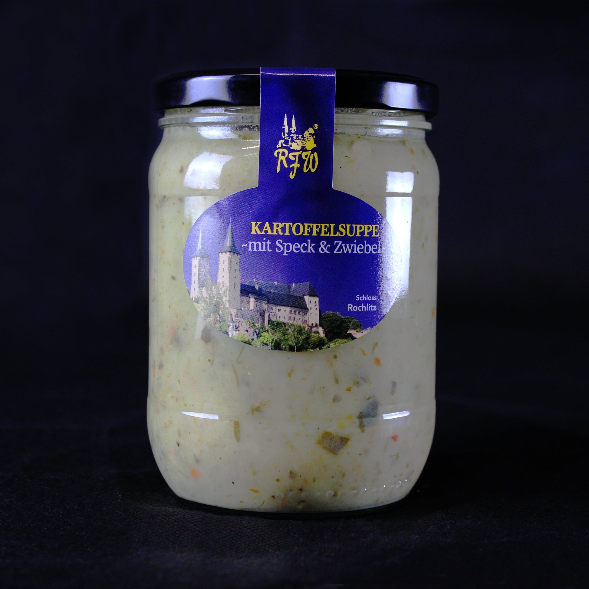 Hausgemachte Kartoffelsuppe im Glas der RFW Rochlitz