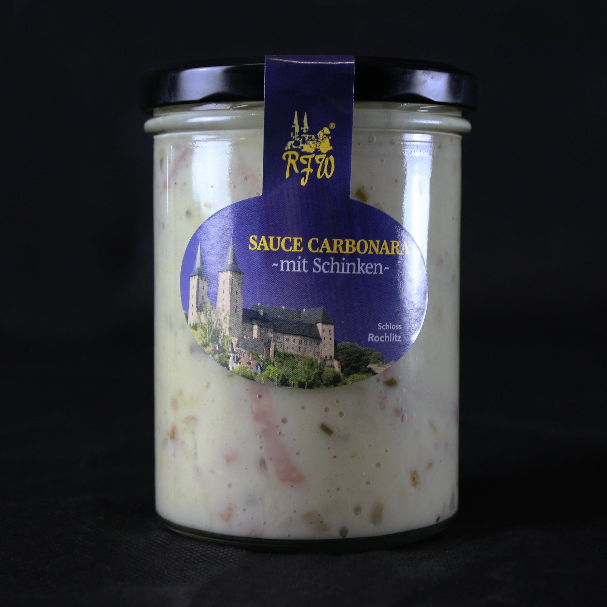 Hausgemachte Carbonarasoße im Glas der RFW Rochlitz